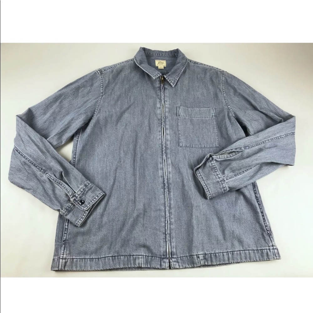 J Crew Lightweight denim zip overshirt Jacket SZ M